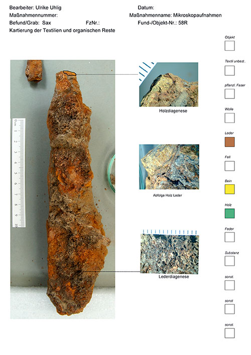 Kartierung der textilen und organischen Reste